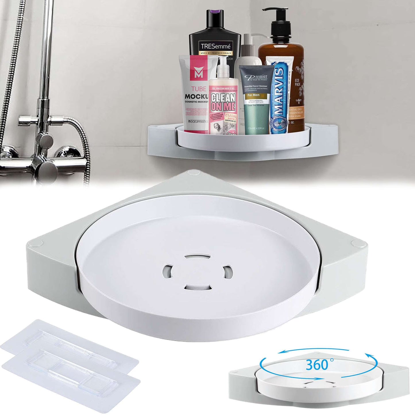 360 Triangular Rotating Corner Shelf